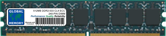 512MB DDR2 533MHz PC2-4200 240-PIN ECC DIMM (UDIMM) MEMORY RAM FOR COMPAQ SERVERS/WORKSTATIONS